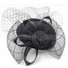 Amazon's new black feather headwear, bride's hair accessory, tulle top hat, Jockey club tulle hat, hair accessory and hair clip details Picture